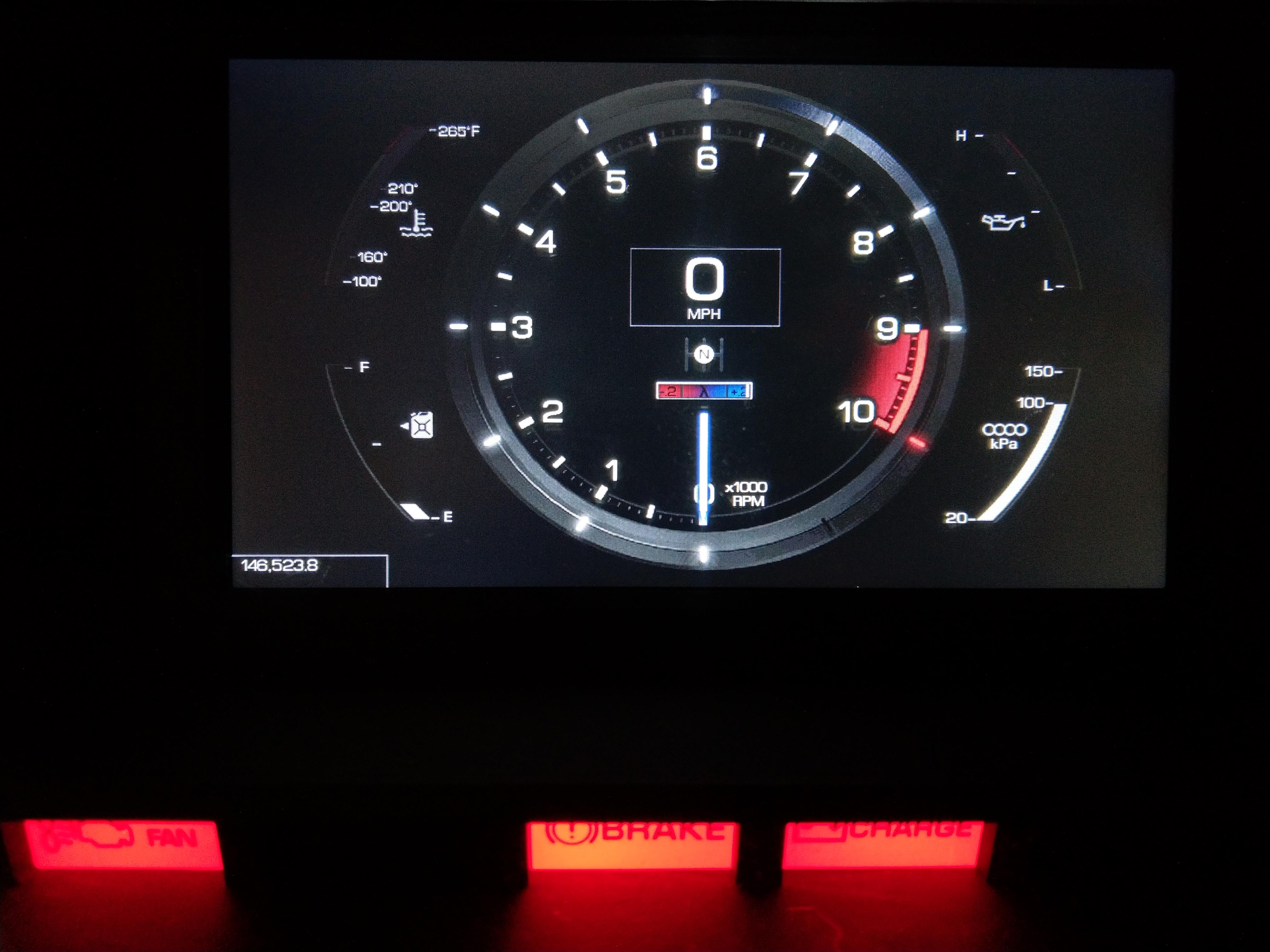 The cluster in the car